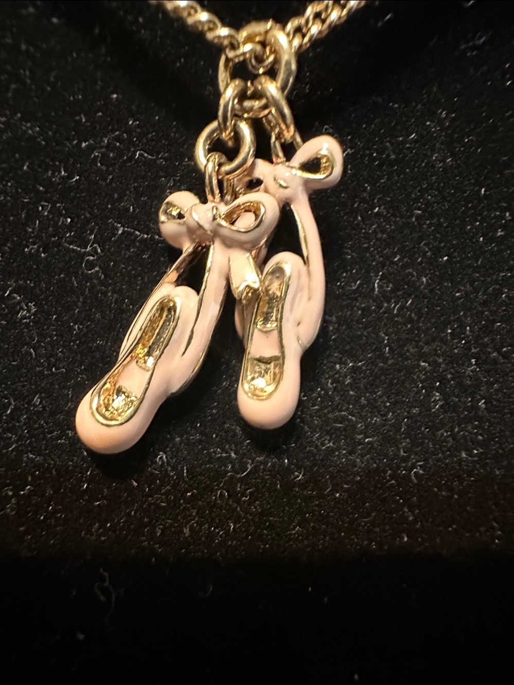 Juicy Couture Gold Ballet Slippers Pendant Necklace